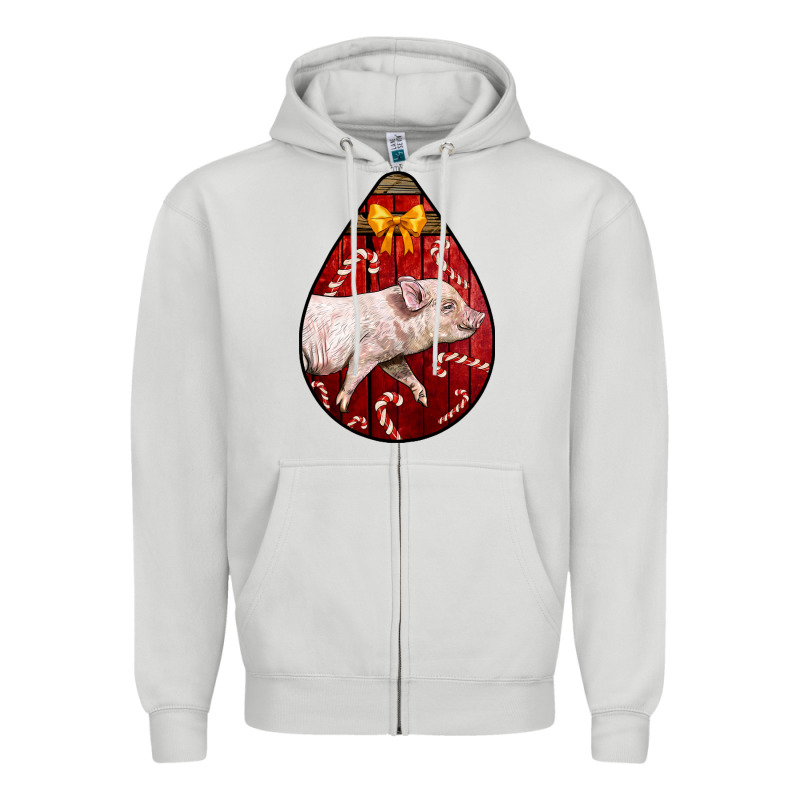 Christmas Pig Zipper Hoodie by LillyAllenDesigns | Teevron