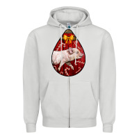 Dove Grey christmas pig Zipper Hoodie - LillyAllenDesigns