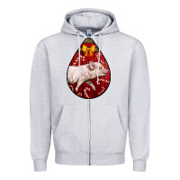 Heather Grey christmas pig Zipper Hoodie - LillyAllenDesigns