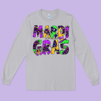 Mardi Gras Long Sleeve Tee Designed By Jahusdesignshop