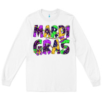White mardi gras Long Sleeve Tee - JahusDesignShop