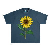 Midnight Navy Sunray yellow sunflower Urban Heavy Tee - LillyAllenDesigns