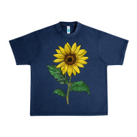 Navy Sunray yellow sunflower Urban Heavy Tee - LillyAllenDesigns