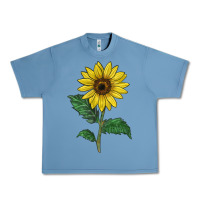 Pebble Blue Sunray yellow sunflower Urban Heavy Tee - LillyAllenDesigns