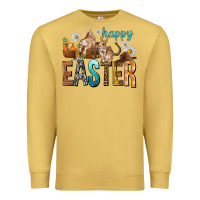 Antique Gold Happy Easter with Cowboy Premium Sweatshirt - NancyCooperArtShop
