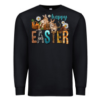 Black Happy Easter with Cowboy Premium Sweatshirt - NancyCooperArtShop