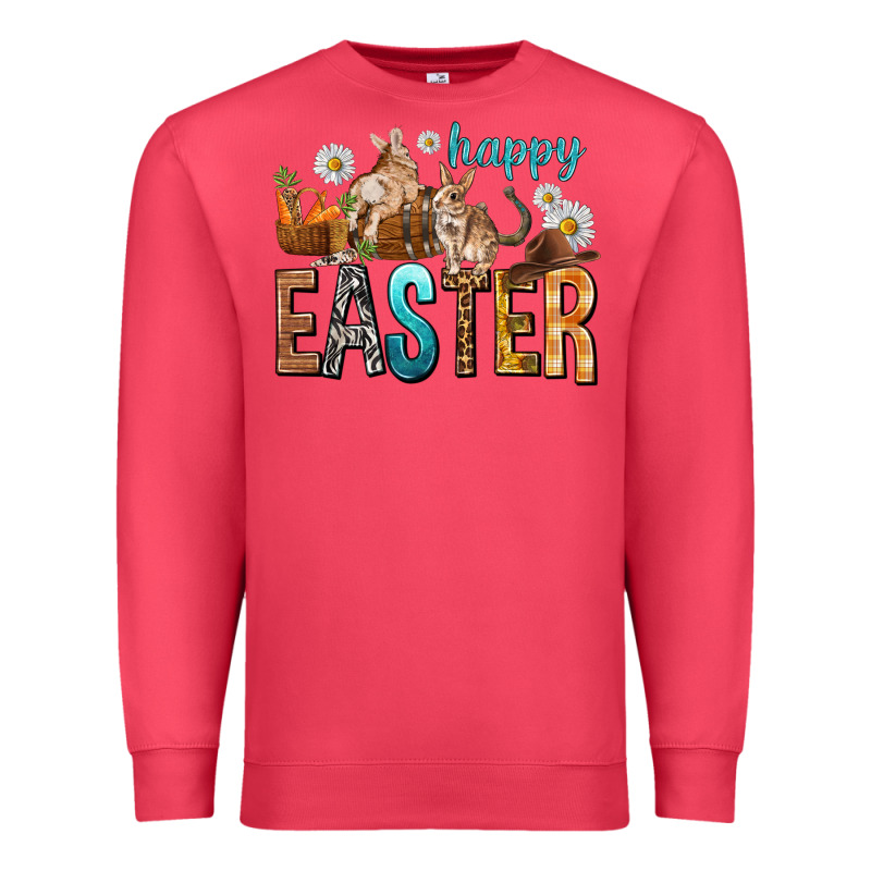 Happy Easter With Cowboy Premium Sweatshirt by NancyCooperArtShop | Teevron