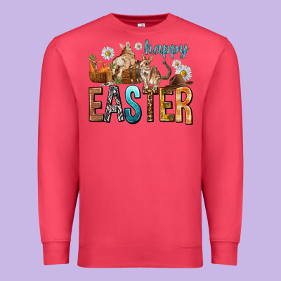 Happy Easter With Cowboy Premium Sweatshirt Designed By Nancycooperartshop