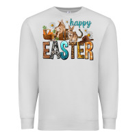 Dove Grey Happy Easter with Cowboy Premium Sweatshirt - NancyCooperArtShop