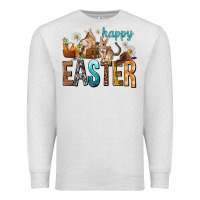 Oatmeal Heather Happy Easter with Cowboy Premium Sweatshirt - NancyCooperArtShop
