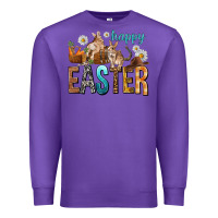 Purple Happy Easter with Cowboy Premium Sweatshirt - NancyCooperArtShop