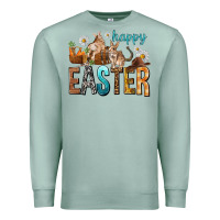 Seafoam Happy Easter with Cowboy Premium Sweatshirt - NancyCooperArtShop