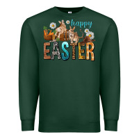 Sports Green Happy Easter with Cowboy Premium Sweatshirt - NancyCooperArtShop