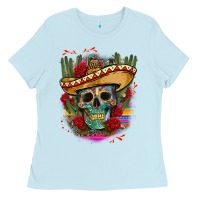 Baby Blue mexican skeleton Ladies Tee - CTS Tumbler Store