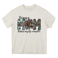 Cream being a mom makas my life complete Heavy Core Tee - SublimationCraftShop