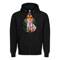 Black christmas pig Zipper Hoodie - LillyAllenDesigns