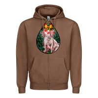 Chestnut christmas pig Zipper Hoodie - LillyAllenDesigns