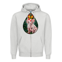 Dove Grey christmas pig Zipper Hoodie - LillyAllenDesigns