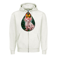 Oatmeal Heather christmas pig Zipper Hoodie - LillyAllenDesigns
