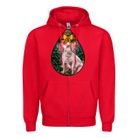 Red christmas pig Zipper Hoodie - LillyAllenDesigns