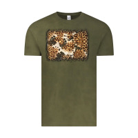 Vintage Olive distressed leopard cowhide background Vintage Tee - Jasminsmagicworld