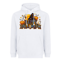 White Happy Halloween Heavyweight Hoodie - texasbilliewilder
