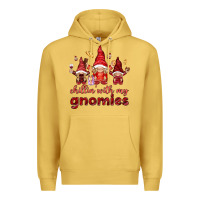 Antique Gold Chilling with my gnomies Valentine's Day Premium Hoodie - HowdyJamesFarm