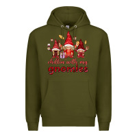 Army Green Chilling with my gnomies Valentine's Day Premium Hoodie - HowdyJamesFarm