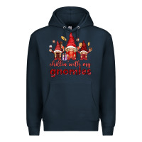 Navy Chilling with my gnomies Valentine's Day Premium Hoodie - HowdyJamesFarm