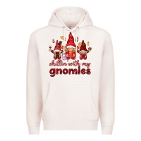 Pale Pink Chilling with my gnomies Valentine's Day Premium Hoodie - HowdyJamesFarm
