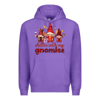 Purple Chilling with my gnomies Valentine's Day Premium Hoodie - HowdyJamesFarm