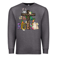 Charcoal Heather He is risen Easter Premium Sweatshirt - NancyCooperArtShop