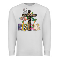 Dove Grey He is risen Easter Premium Sweatshirt - NancyCooperArtShop