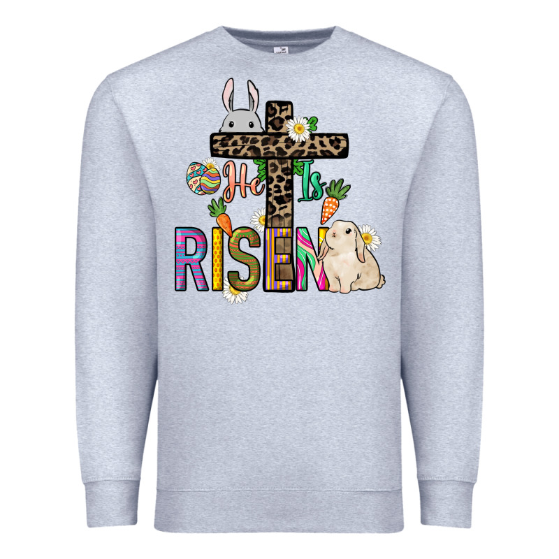 He Is Risen Easter Premium Sweatshirt by NancyCooperArtShop | Teevron