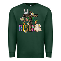 Sports Green He is risen Easter Premium Sweatshirt - NancyCooperArtShop