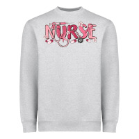Heather Grey nurse breast cancer awareness Heavyweight Sweatshirt - MaliasSmallBusiness