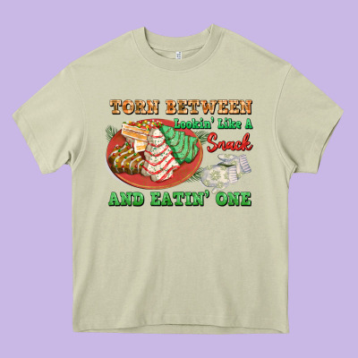 Torn Between Lookin Like A Snack And Eatin One Heavy Core Tee Designed By Fadigitalartstudio