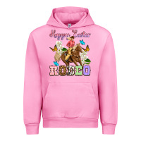 Fuchsia Pink Happy Easter rodeo cowgirl Urban Hoodie - OliviaCreatesArt