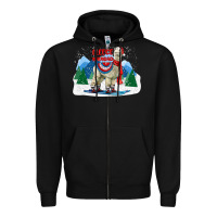 Black fleece navidad alpaca mountains Zipper Hoodie - LillyAllenDesigns
