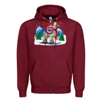 Burgundy fleece navidad alpaca mountains Zipper Hoodie - LillyAllenDesigns