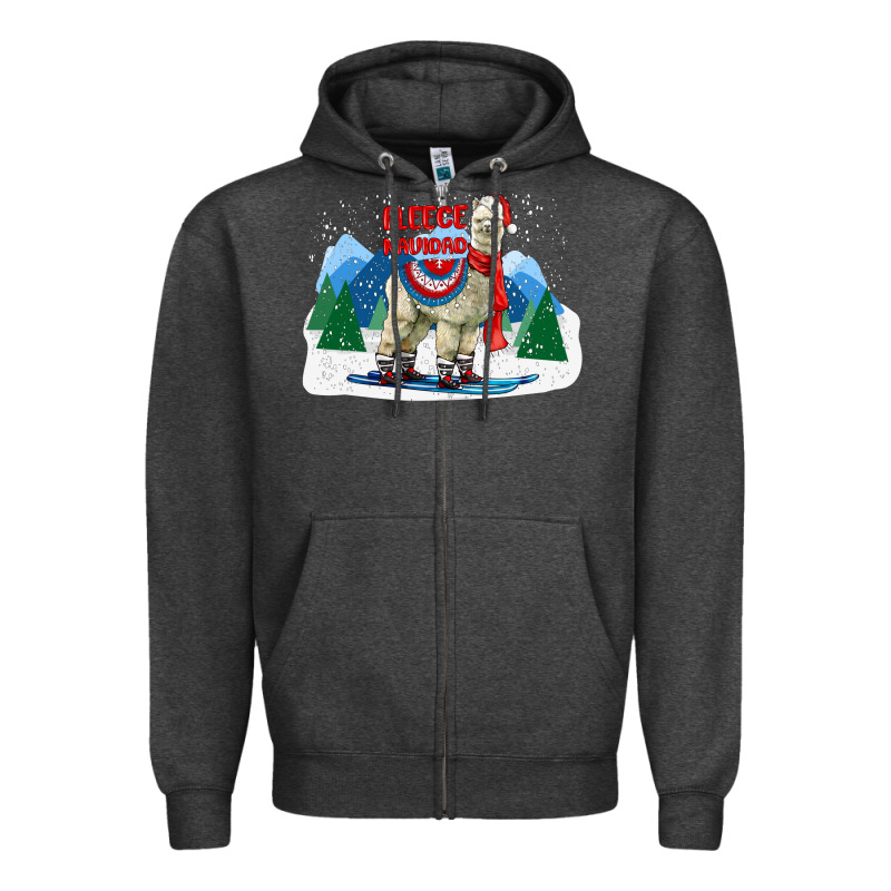 Fleece Navidad Alpaca Mountains Zipper Hoodie by LillyAllenDesigns | Teevron