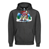 Charcoal Heather fleece navidad alpaca mountains Zipper Hoodie - LillyAllenDesigns