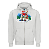 Dove Grey fleece navidad alpaca mountains Zipper Hoodie - LillyAllenDesigns