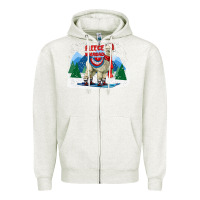 Oatmeal Heather fleece navidad alpaca mountains Zipper Hoodie - LillyAllenDesigns