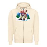 Sandshell fleece navidad alpaca mountains Zipper Hoodie - LillyAllenDesigns