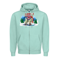 Seafoam fleece navidad alpaca mountains Zipper Hoodie - LillyAllenDesigns