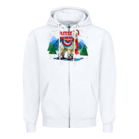 White fleece navidad alpaca mountains Zipper Hoodie - LillyAllenDesigns