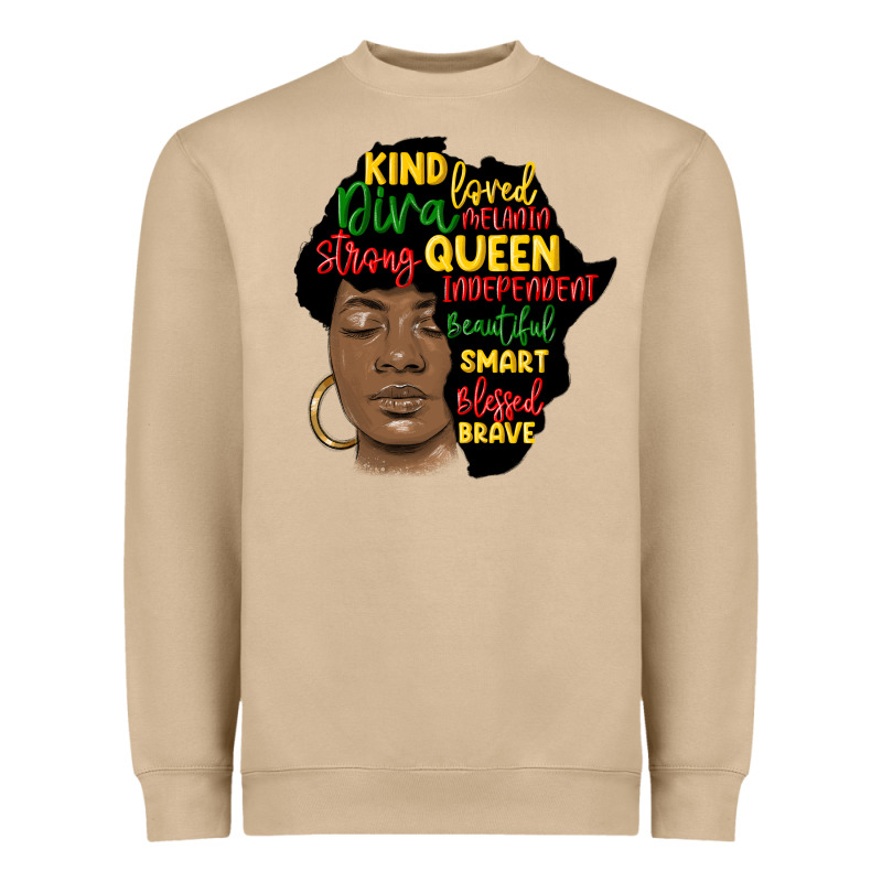 Black Woman Africa Silhouette Heavyweight Sweatshirt by MaliasSmallBusiness | Teevron