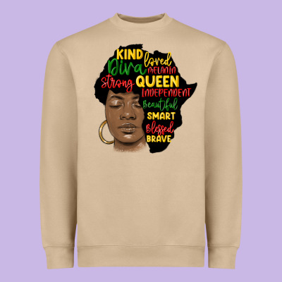 Black Woman Africa Silhouette Heavyweight Sweatshirt Designed By Maliassmallbusiness