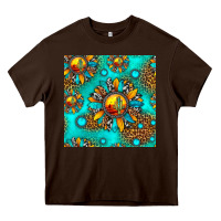 Chocolate Brown western sunset sunflowers seamless pattern Heavy Core Tee - HRA Design Shop